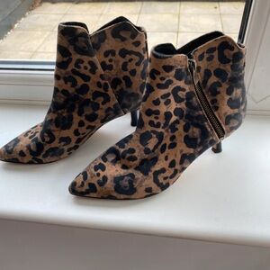 Clarks Animal Print Heeled Boots - Black and Tan
